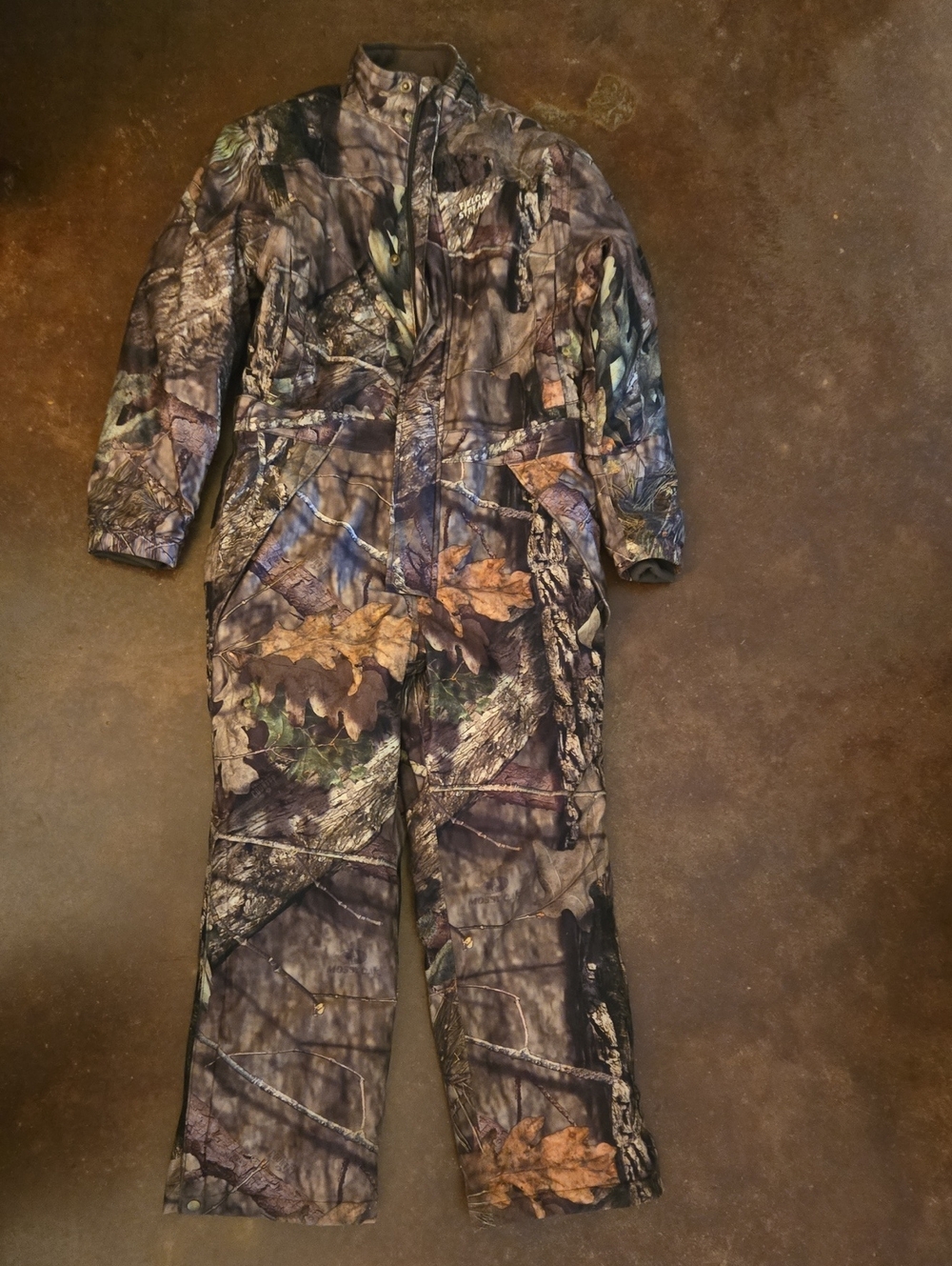 Field & Stream Kids Camo Coveralls- Brown Green Print